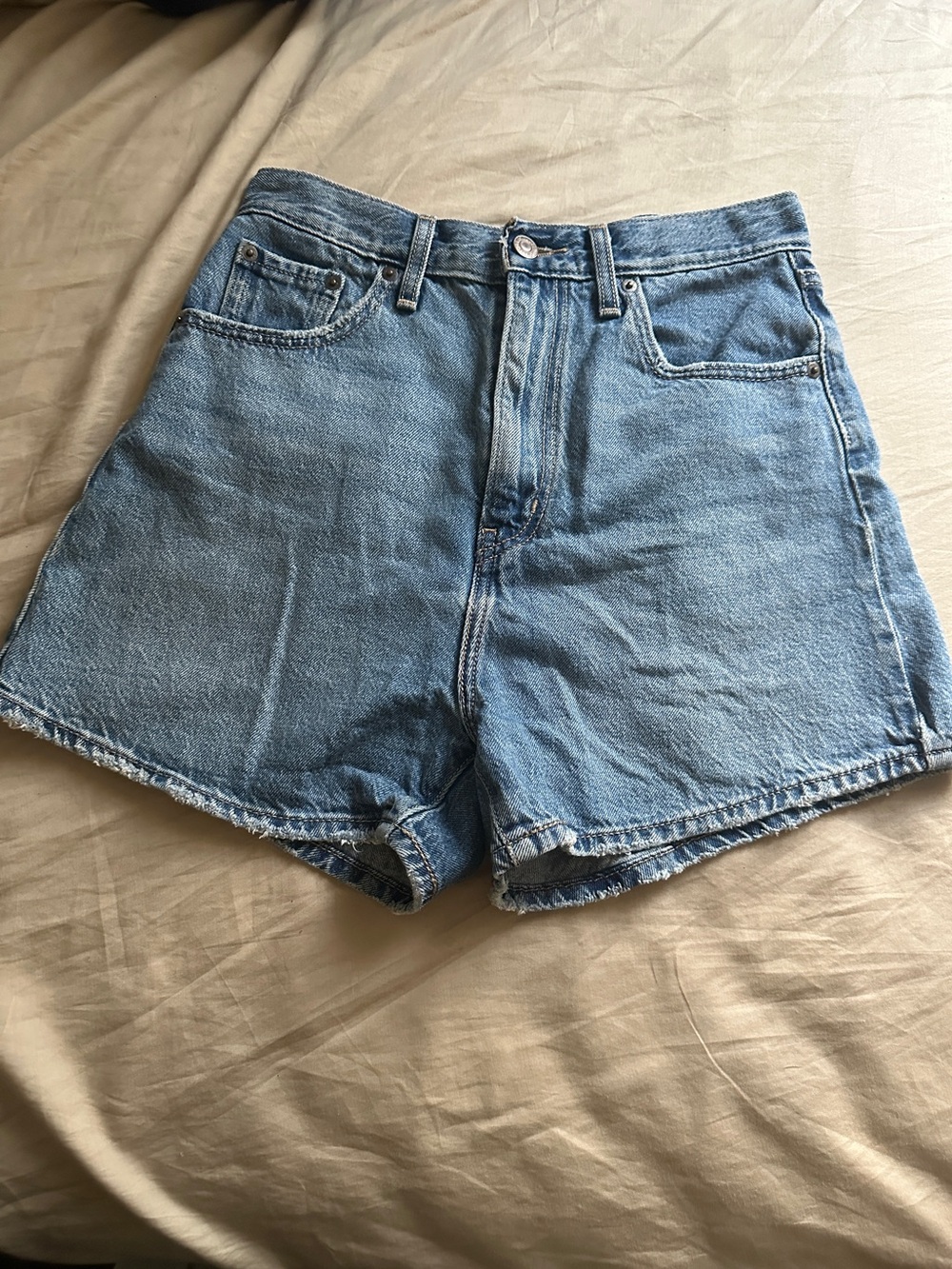 Levi's Light Blue High-Waist Denim Shorts